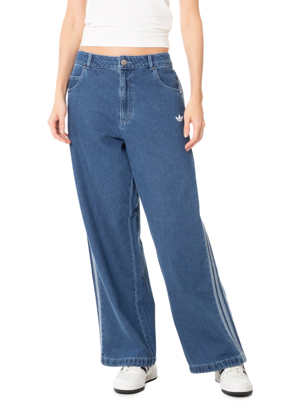 Calça Feminina Denim 3s Tp Azul Adidas Originals