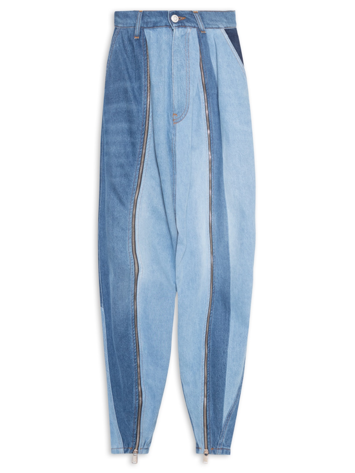 Calça Feminina Denim Patchwork Sarouel Pants Azul Coperni