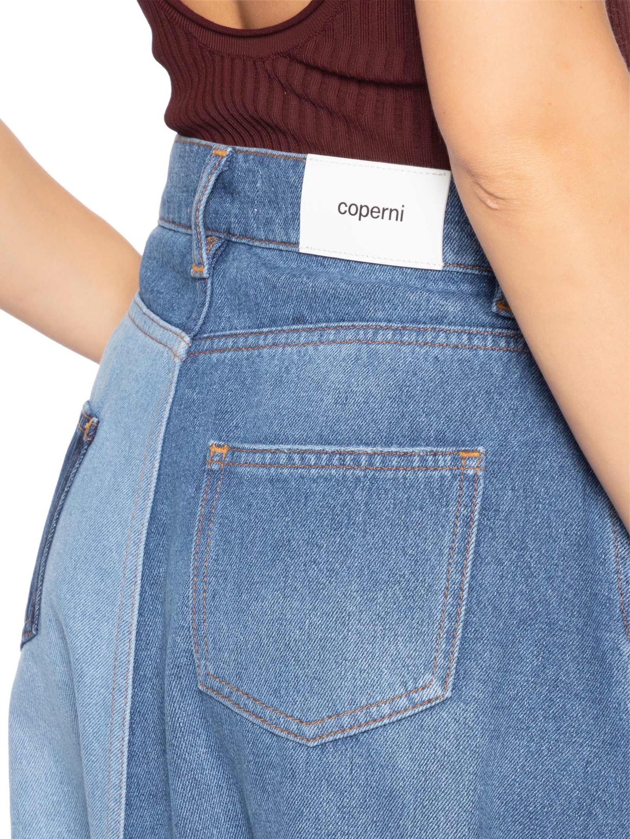 Calça Feminina Denim Patchwork Sarouel Pants Azul Coperni