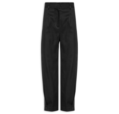 Calça Feminina Detalhe  Botões Na Barra - Preto