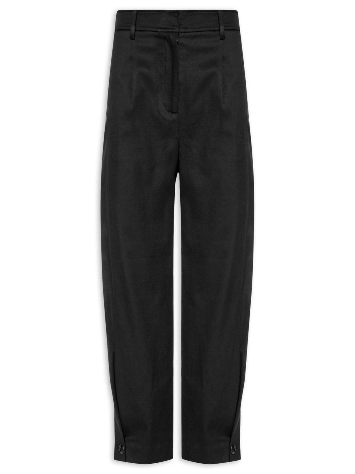 Calça Feminina Detalhe Botões Na Barra - Preto