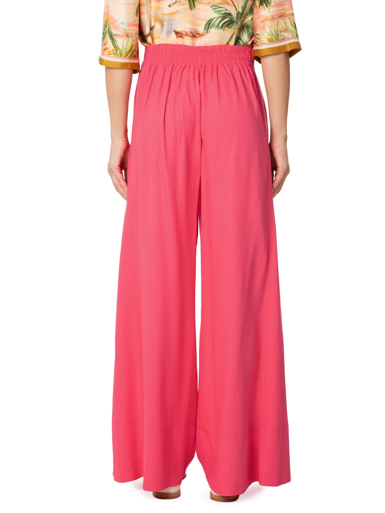 Calça Feminina Detalhe Pesponto Rosa Farm