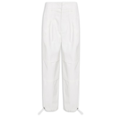 Calça Feminina Detalhes Pregas - Branco