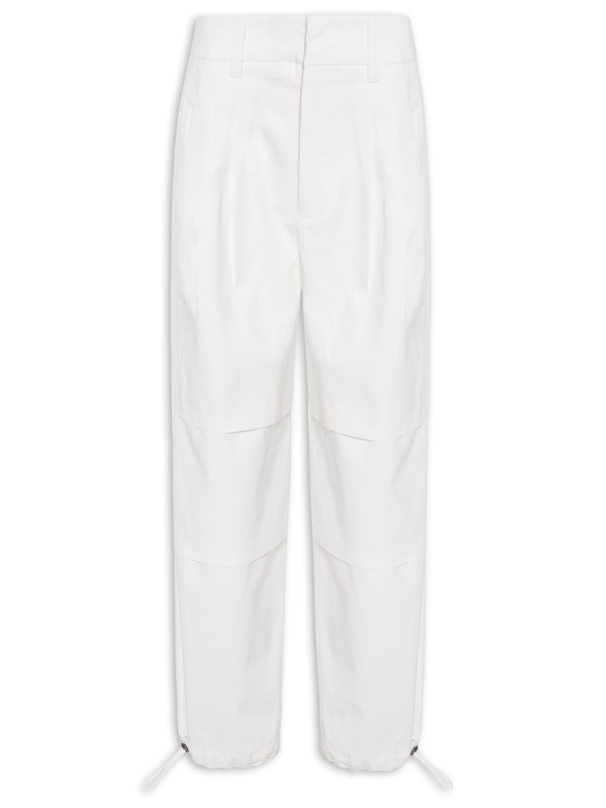 Calça Feminina Detalhes Pregas - Branco