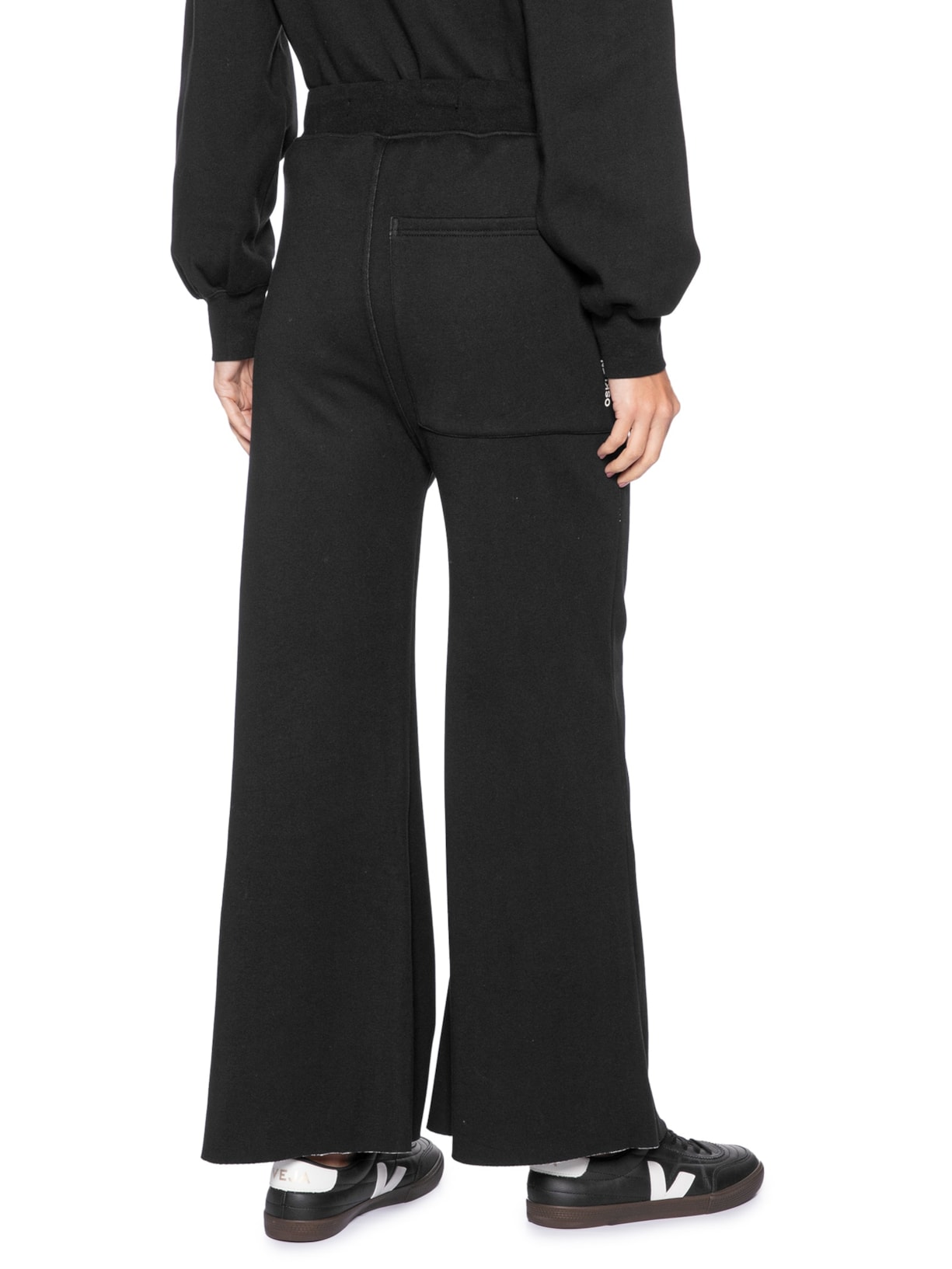 Calça Feminina Double Moletom Fleece Preto Osklen