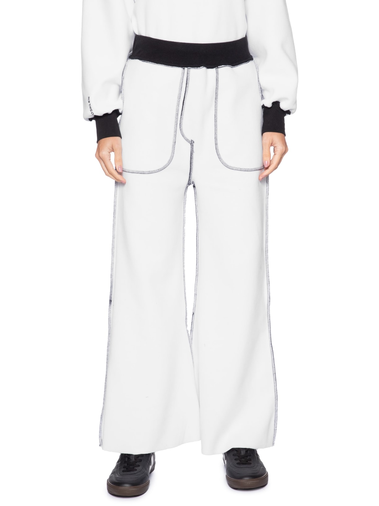 Calça Feminina Double Moletom Fleece Preto Osklen