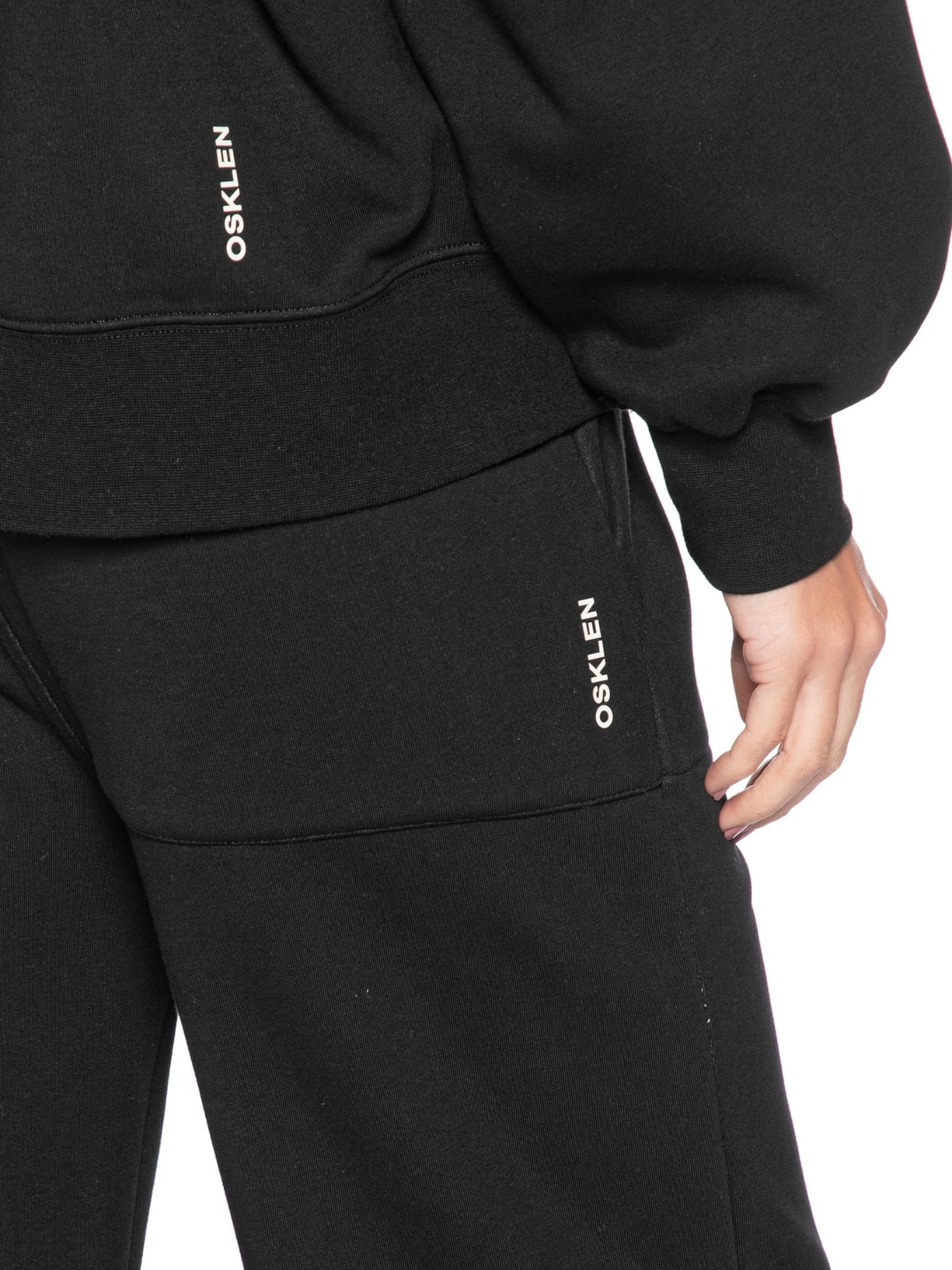 Calça Feminina Double Moletom Fleece Preto Osklen