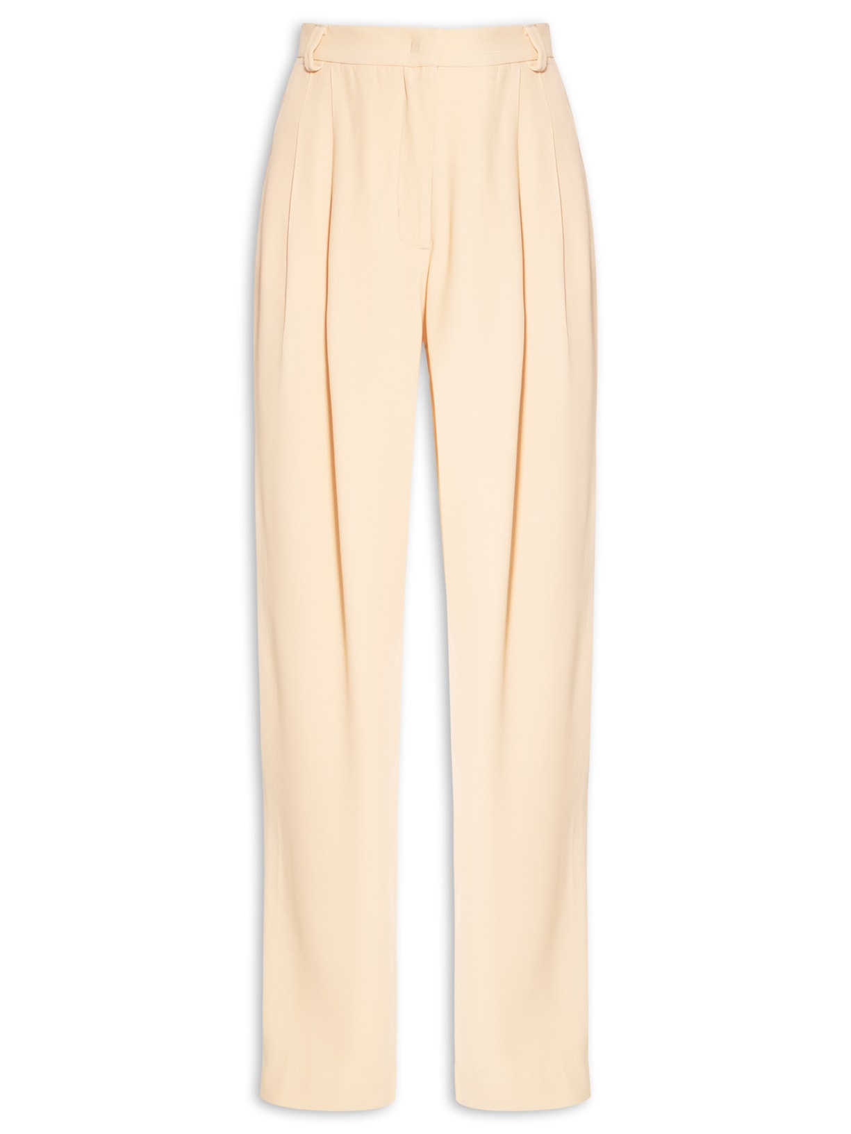 Calça Feminina Duas Pregas De Crepe Bege Animale