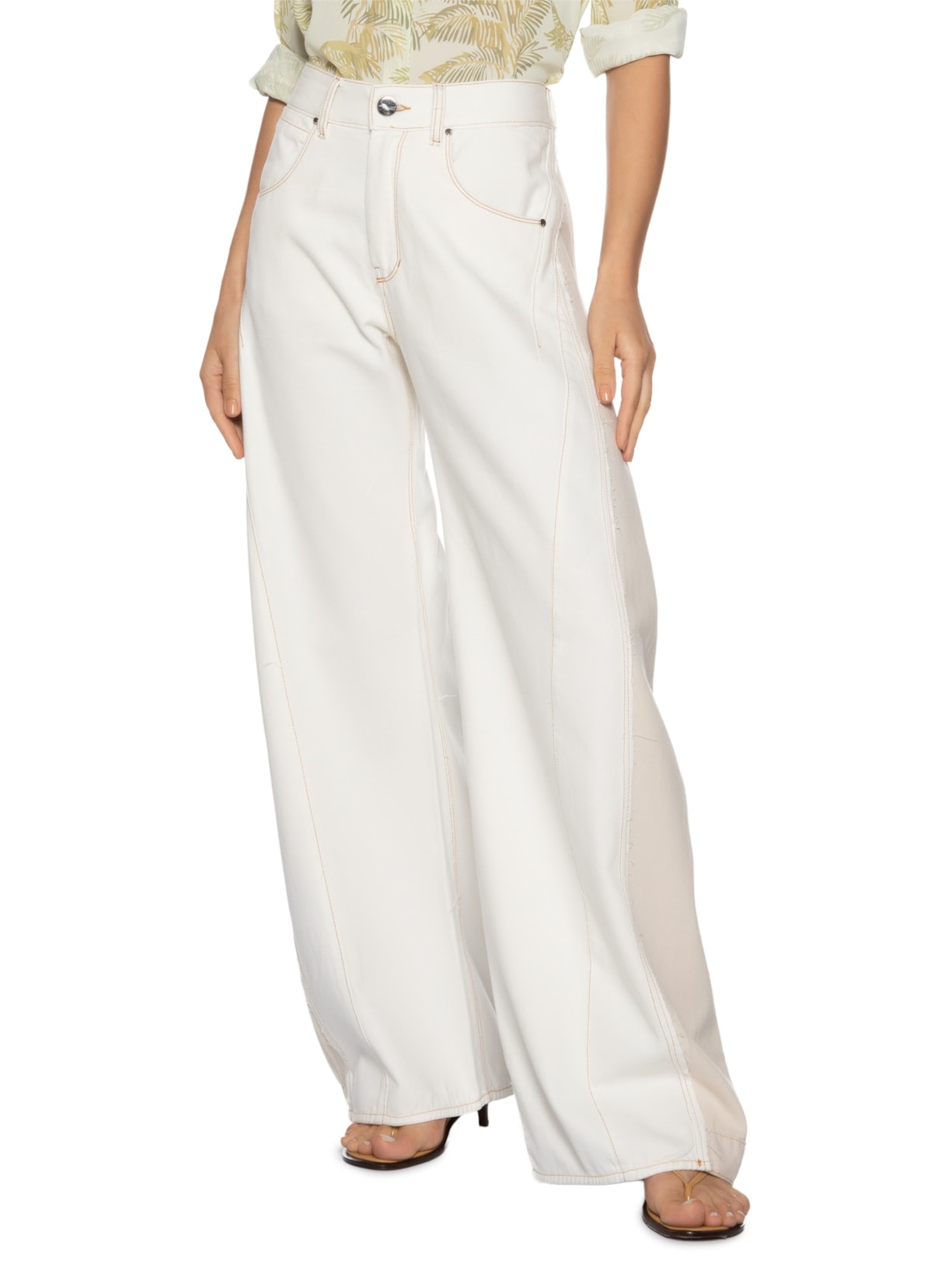 Calça Feminina Duo Sarja Branco Animale