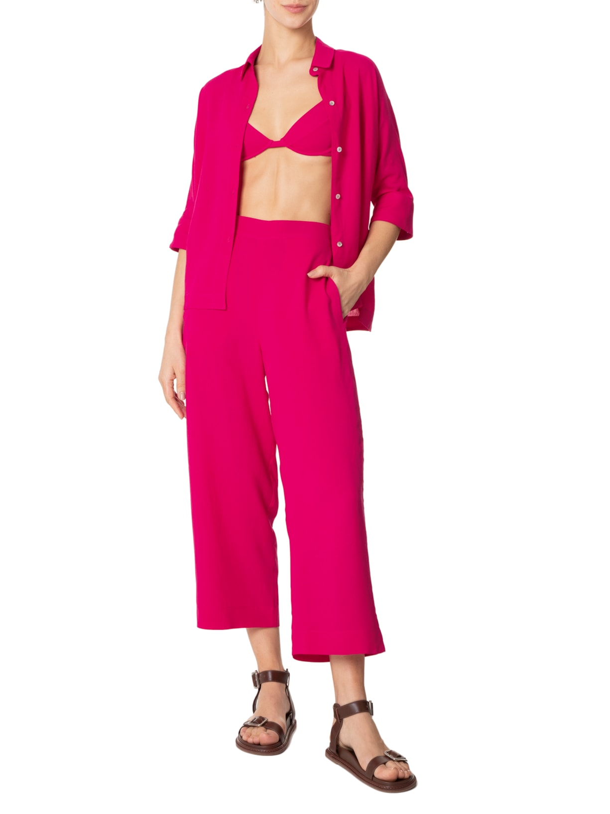 Calça Feminina Elástico Costas Rosa Lenny Niemeyer
