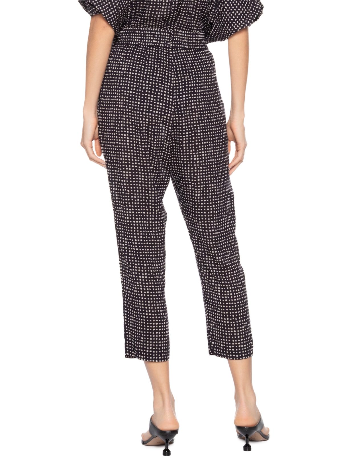 Calça Feminina Elástico Pregas Preto Lenny Niemeyer