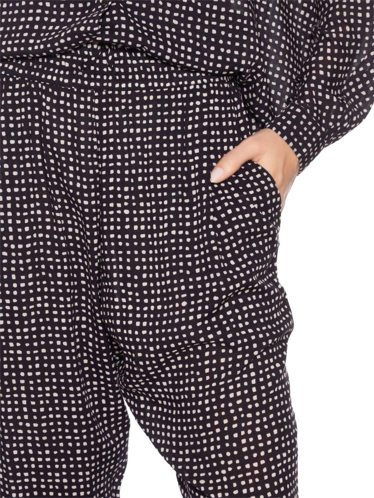 Calça Feminina Elástico Pregas Preto Lenny Niemeyer