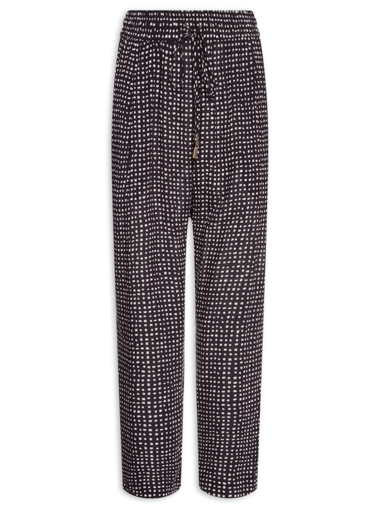 Calça Feminina Elástico Pregas - Preto