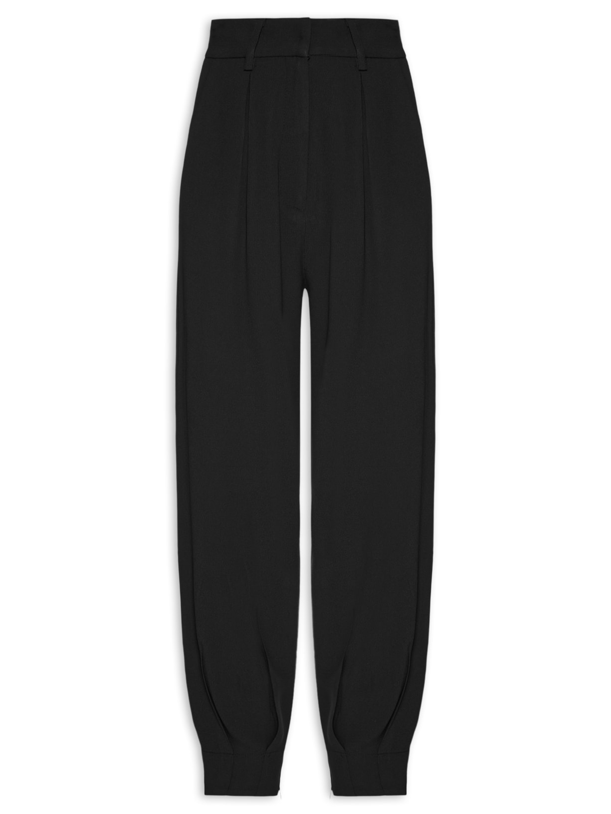 Calça Feminina Em Alfaiataria Cintura Alta Preto '2Essential