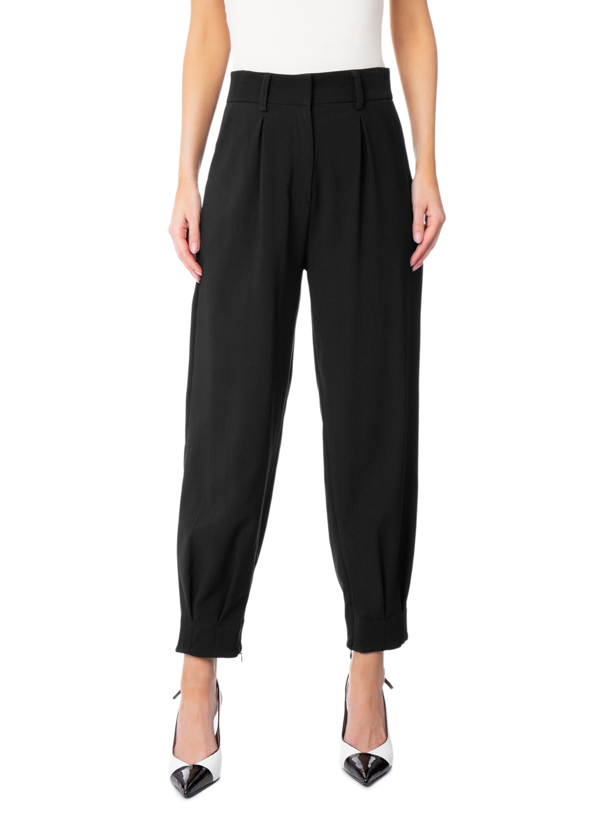 Calça Feminina Em Alfaiataria Cintura Alta Preto '2Essential