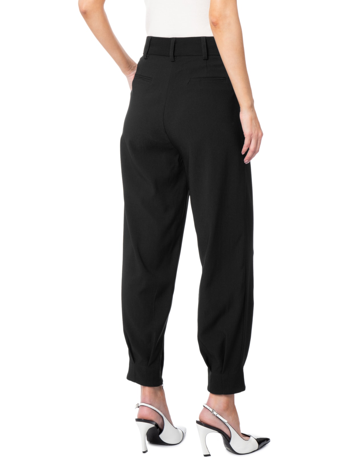 Calça Feminina Em Alfaiataria Cintura Alta Preto '2Essential