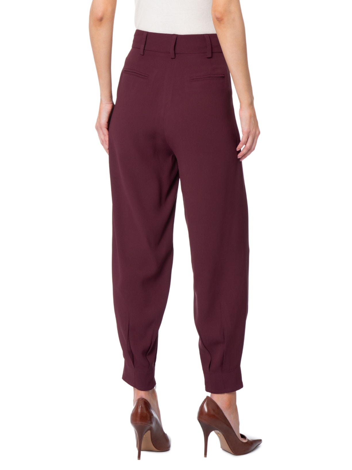 Calça Feminina Em Alfaiataria Cintura Alta Roxo '2Essential