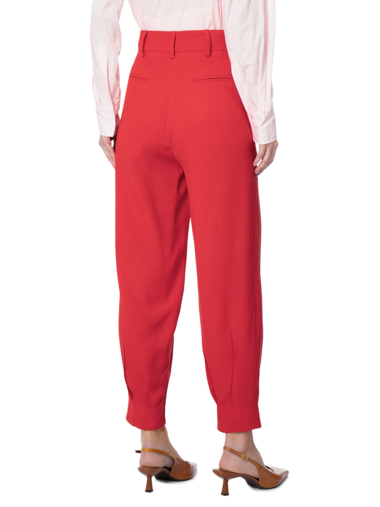Calça Feminina Em Alfaiataria Cintura Alta Vermelho '2Essential