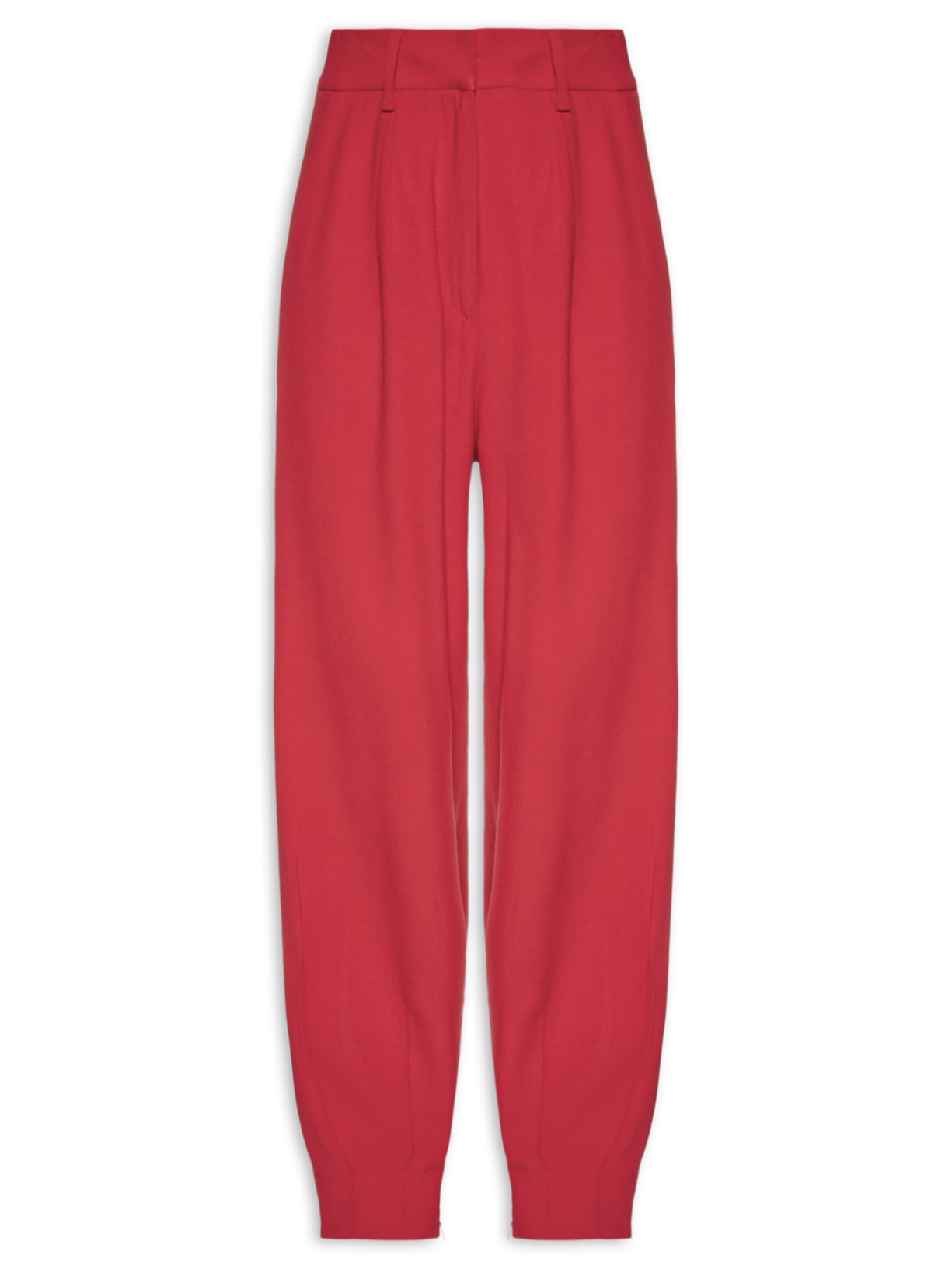 Calça Feminina Em Alfaiataria Cintura Alta Vermelho Escuro '2Essential