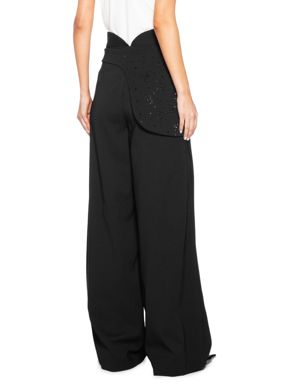 Calça Feminina Em Crepe Preto Caroline Perino