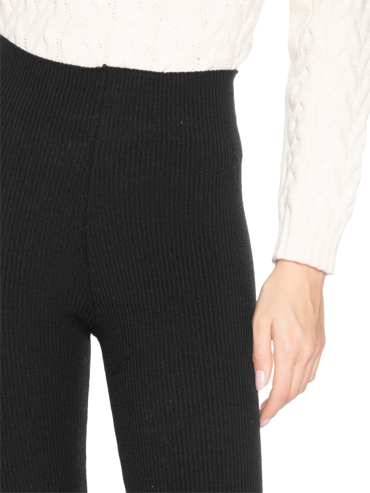 Calça Feminina Em Lã Merino Preto Anselmi