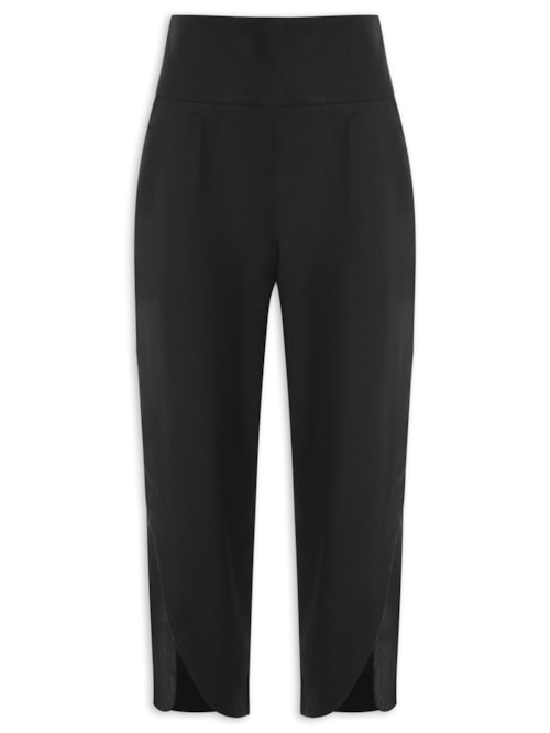 Calça Feminina Em Linho Misto - Preto