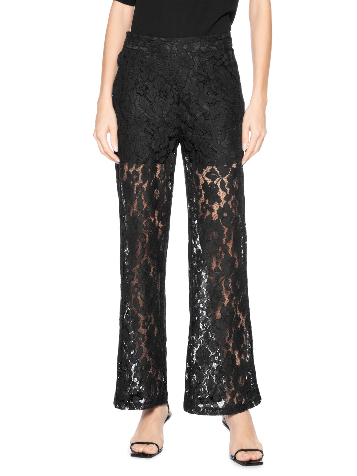 Calça Feminina Em Renda Preto Market 33