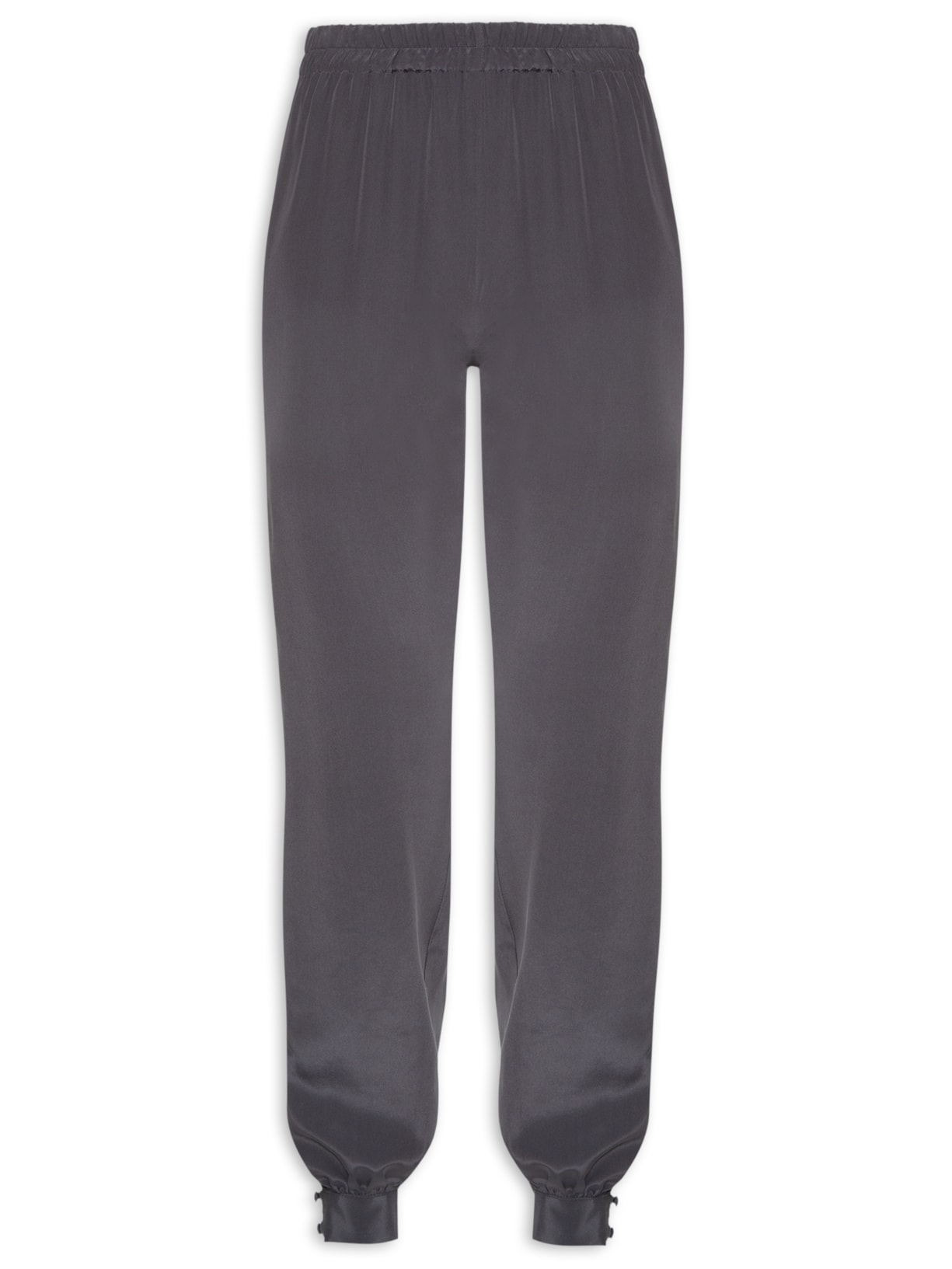 Calça Feminina Em Seda Pura Cinza '2Essential