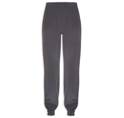 Calça Feminina Em Seda Pura - Cinza