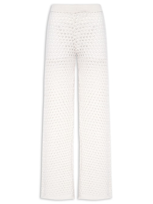 Calça Feminina Em Tricot - Off White