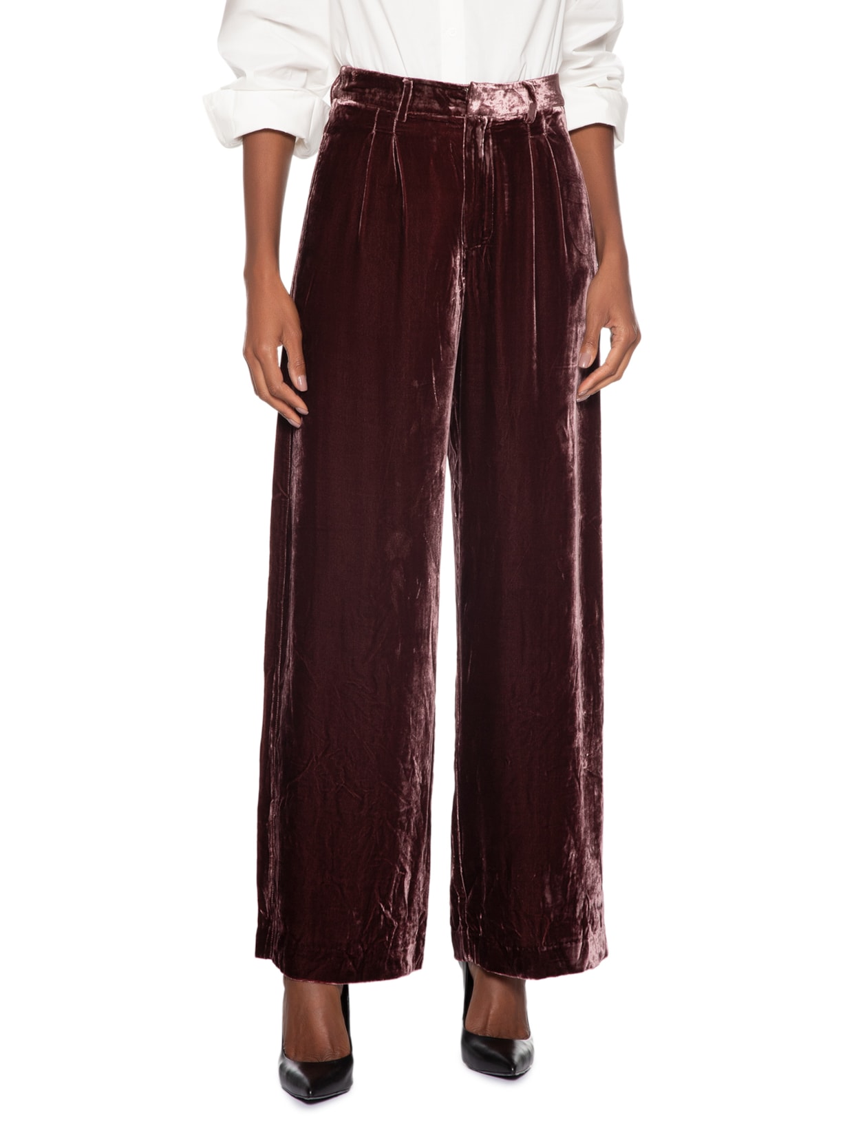 Calça Feminina Em Veludo Roxo Animale