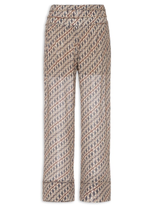 Calça Feminina Estampa Batik Niquel - Marrom
