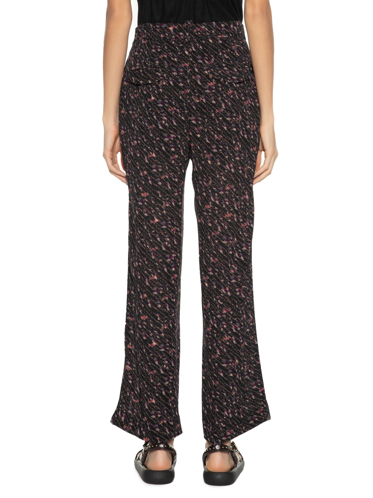 Calça Feminina Estampa Caicos Preto Maria Filó