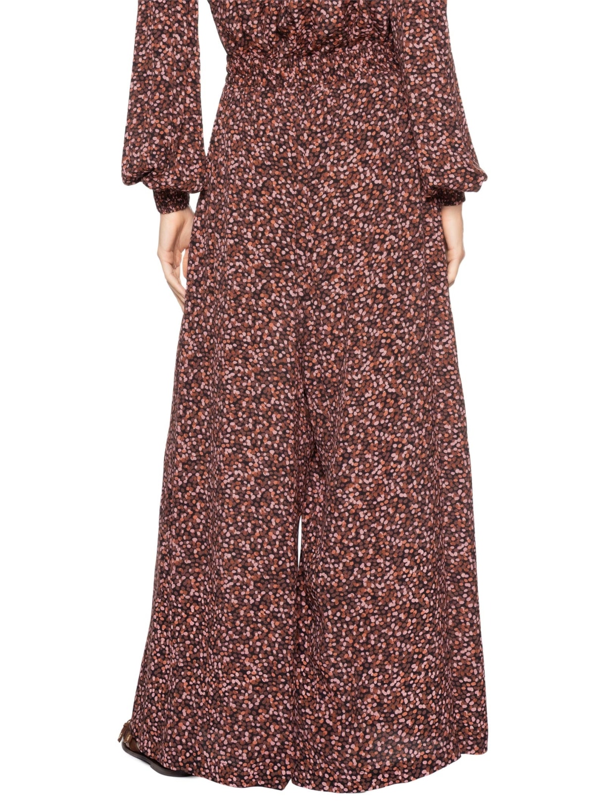 Calça Feminina Estampa Céu Noturno Marrom Dress To