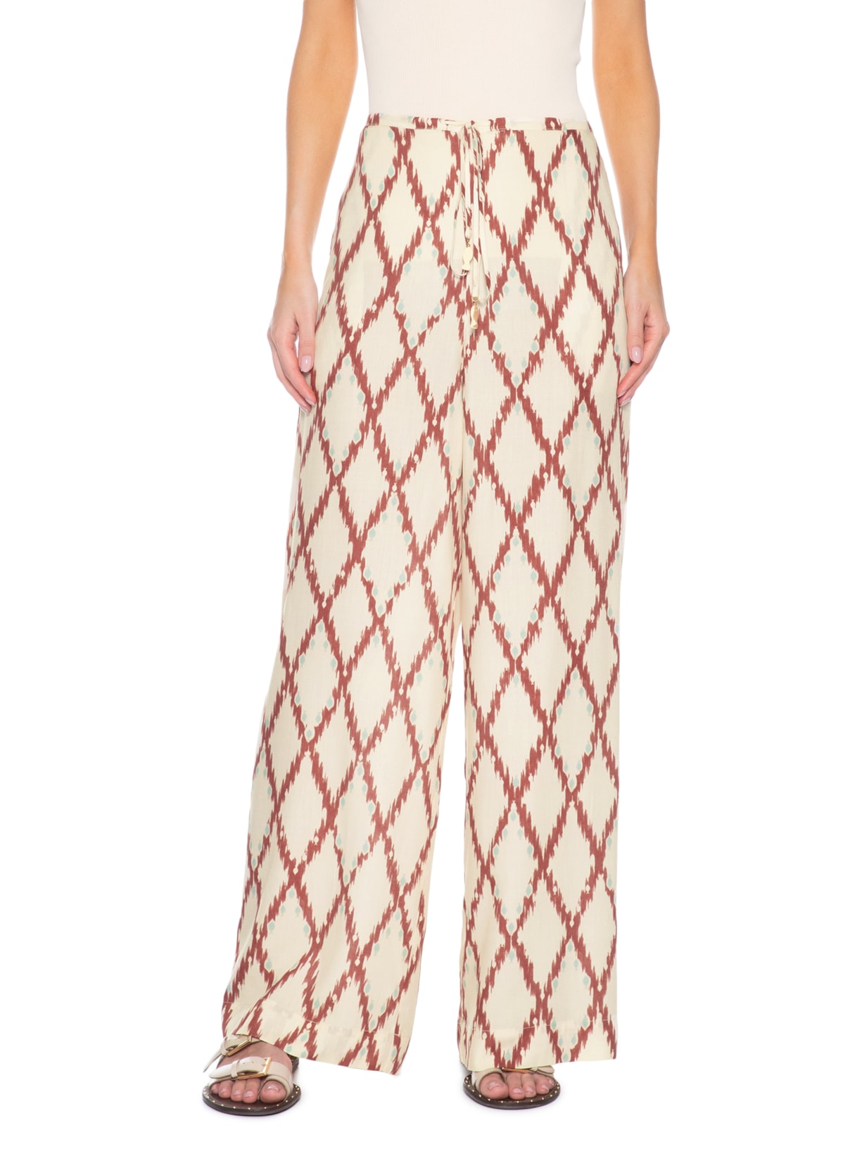 Calça Feminina Estampa Férias De Verão Vermelho Dress To