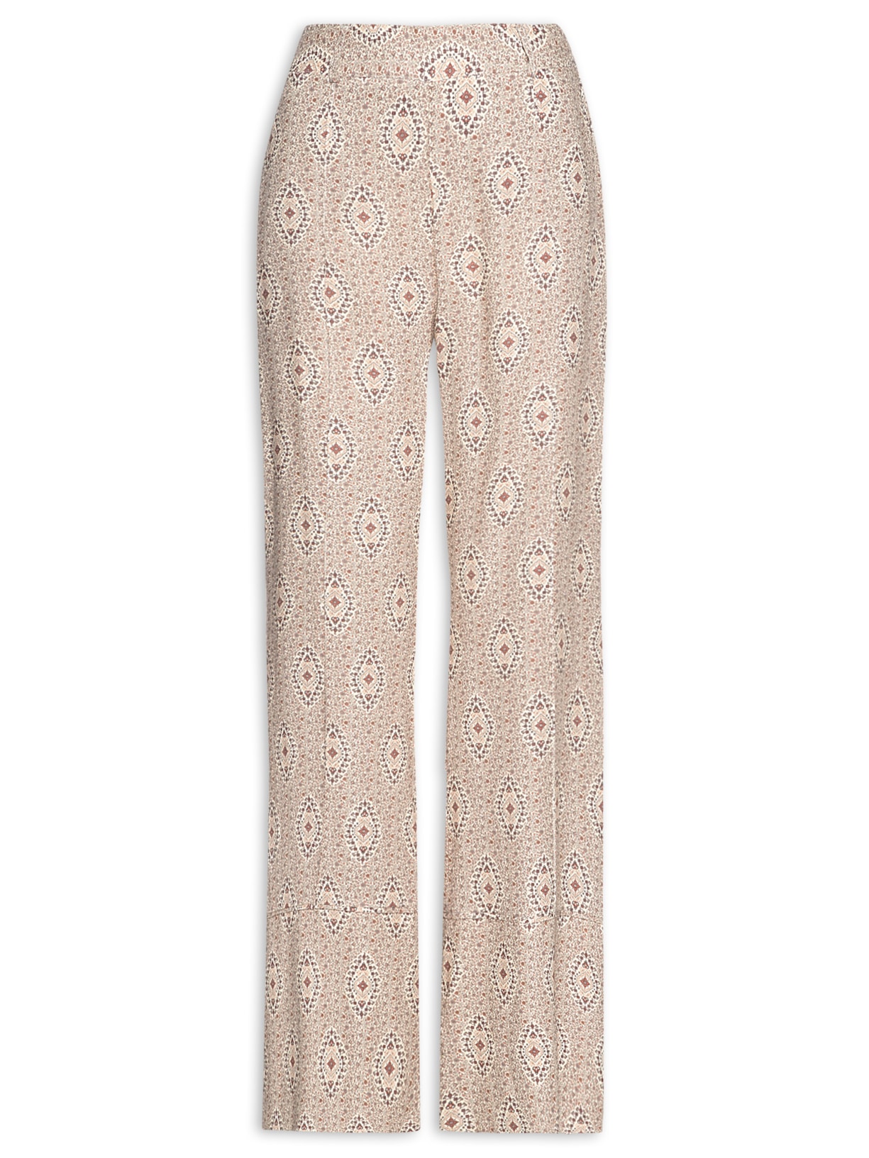 Calça Feminina Estampa Floral Jardim - Bege