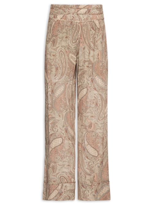 Calça Feminina Estampa Folk – Rosa