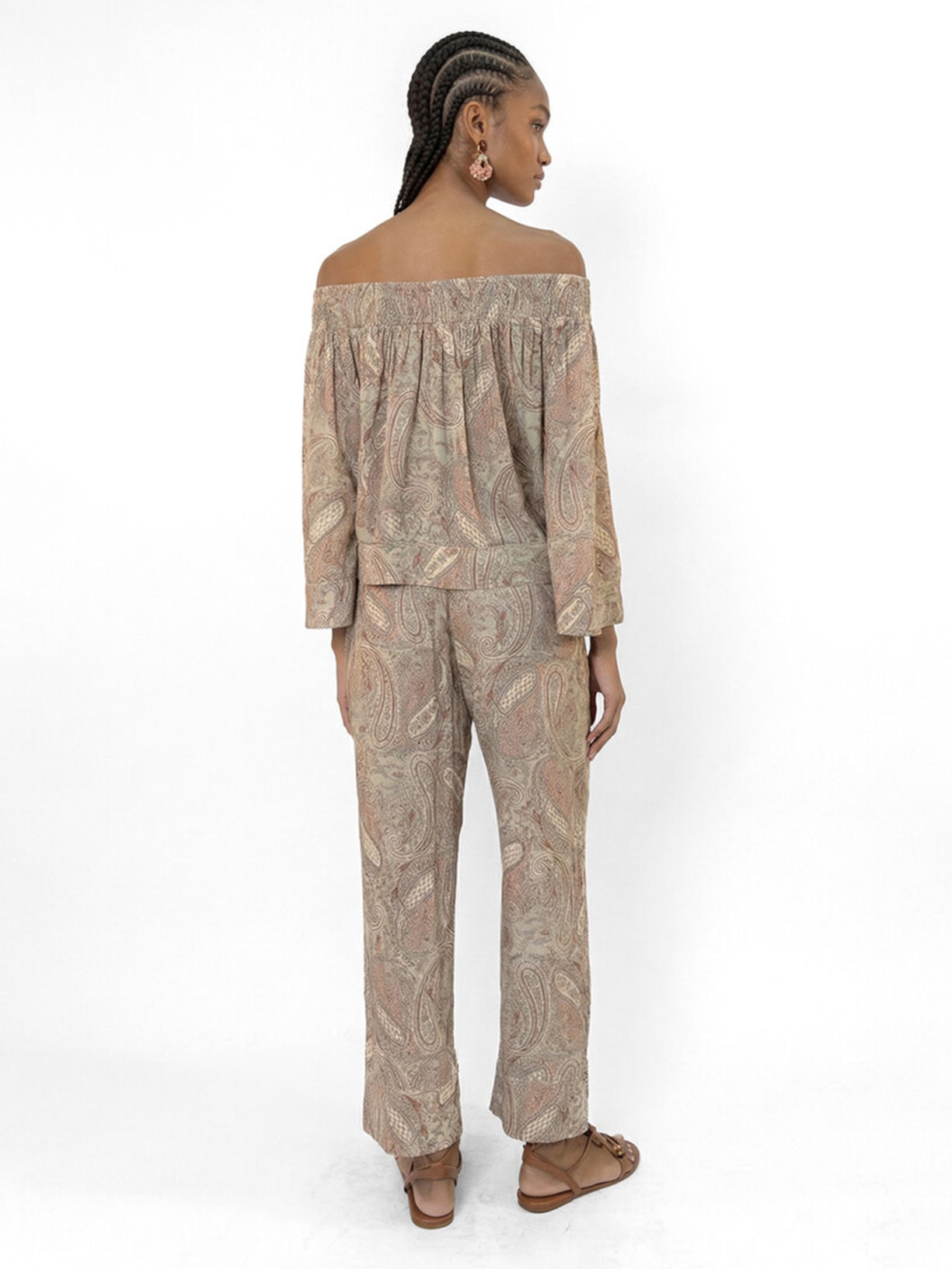 Calça Feminina Estampa Folk  – Rosa Maria Filó