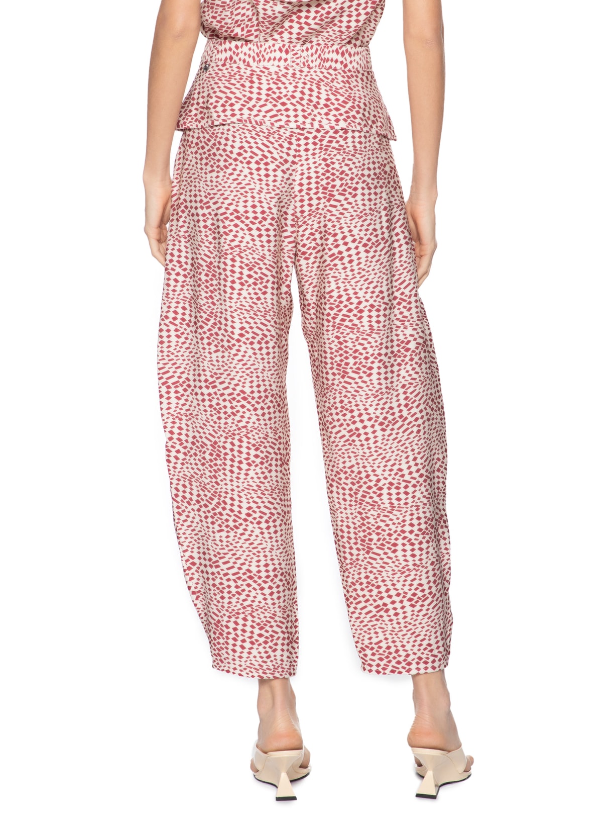 Calça Feminina Estampa Geométrica Strbo Hall E Roma Vermelho Animale Jeans