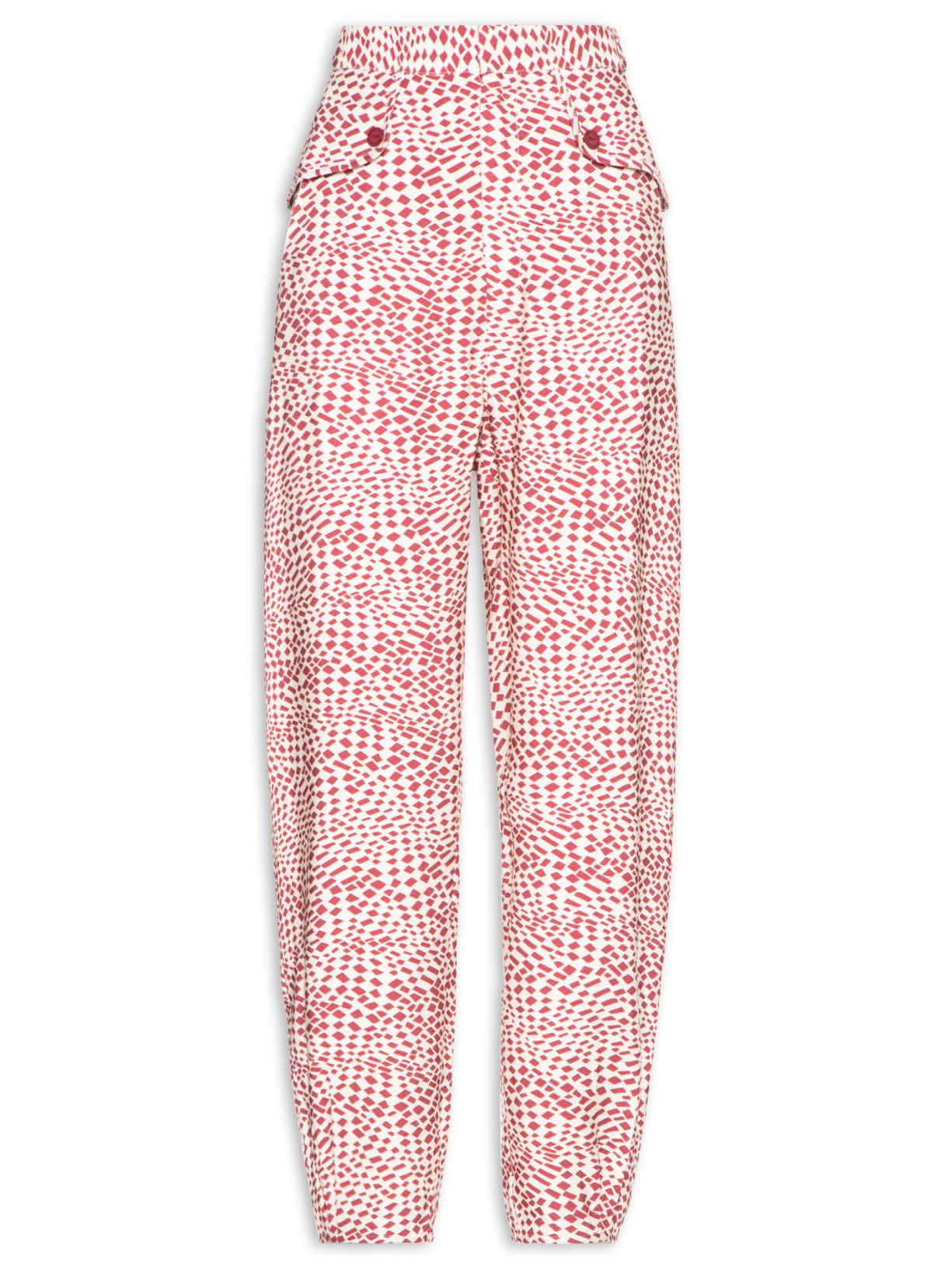 Calça Feminina Estampa Geométrica Strbo Hall E Roma Vermelho Animale Jeans