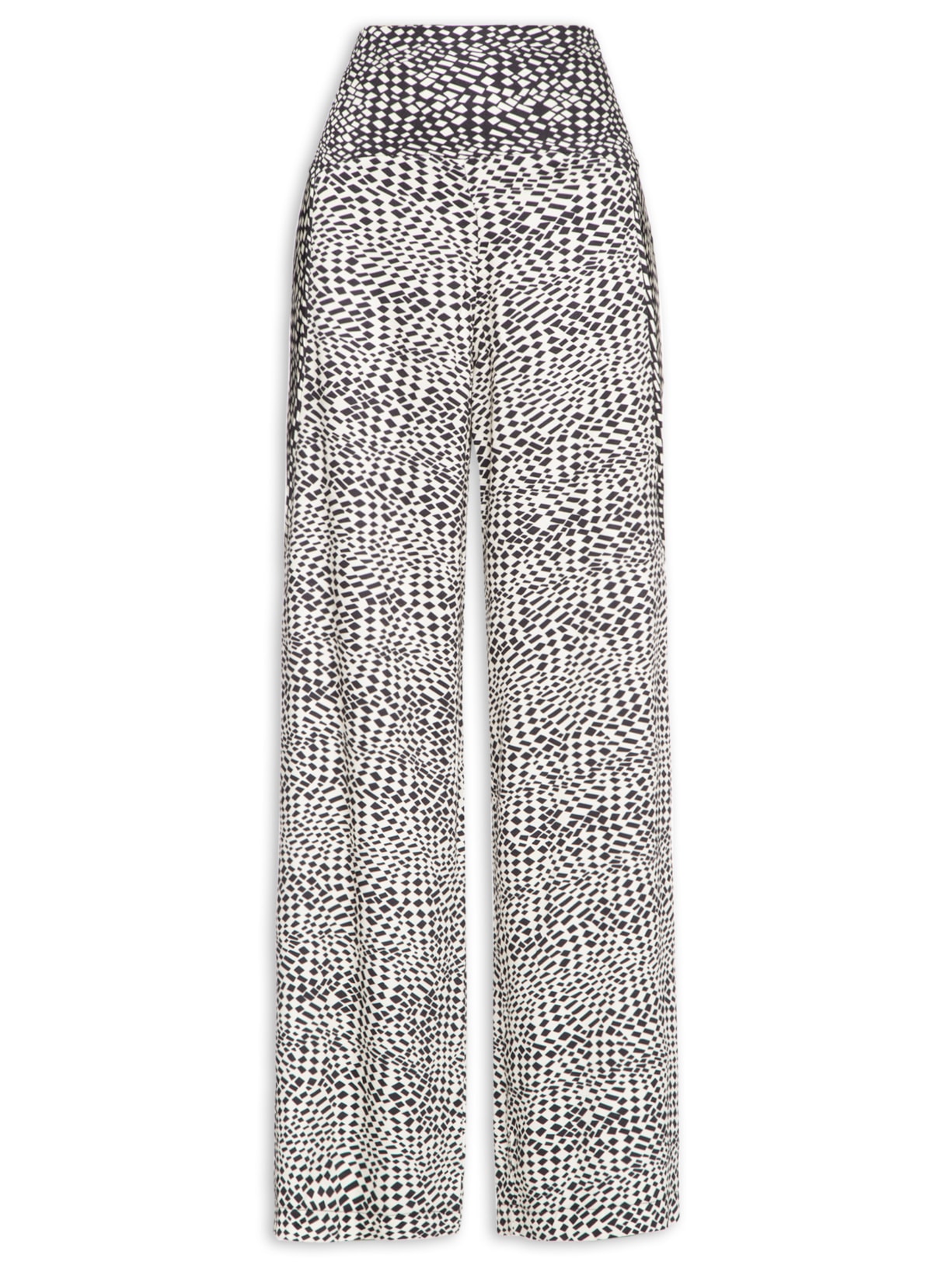 Calça Feminina Estampa Geométrica Strobo Hall Preto Animale Jeans