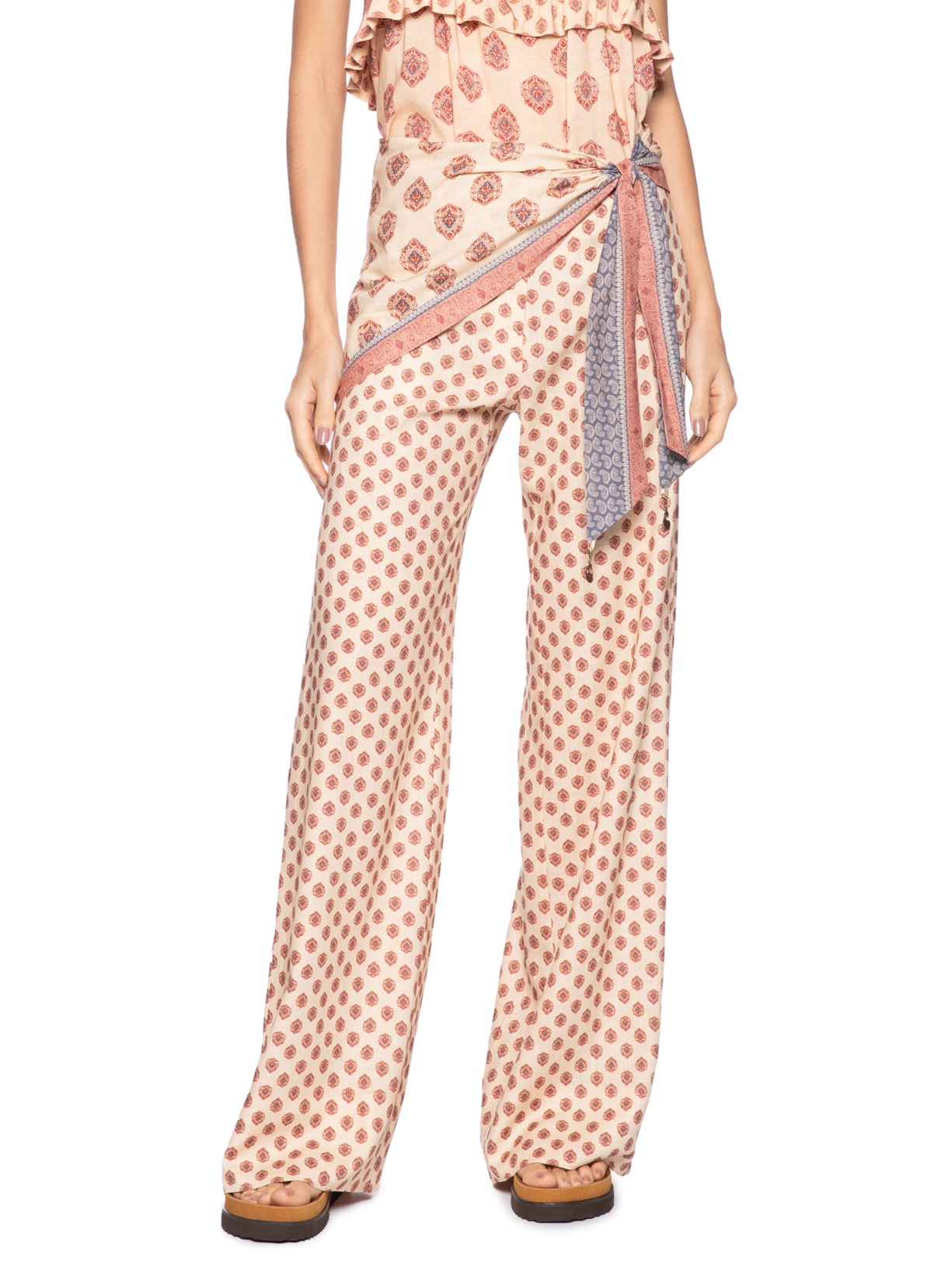 Calça Feminina Estampa Haze Rosa Maria Filó