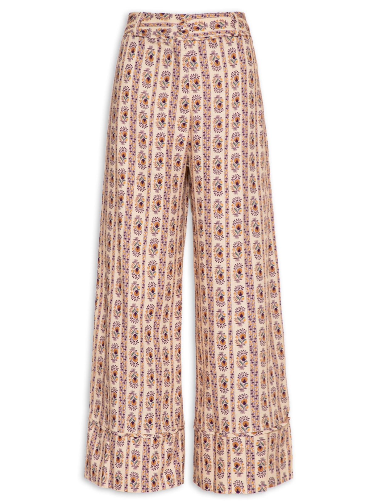 Calça Feminina Estampa Listra Ramos - Bege