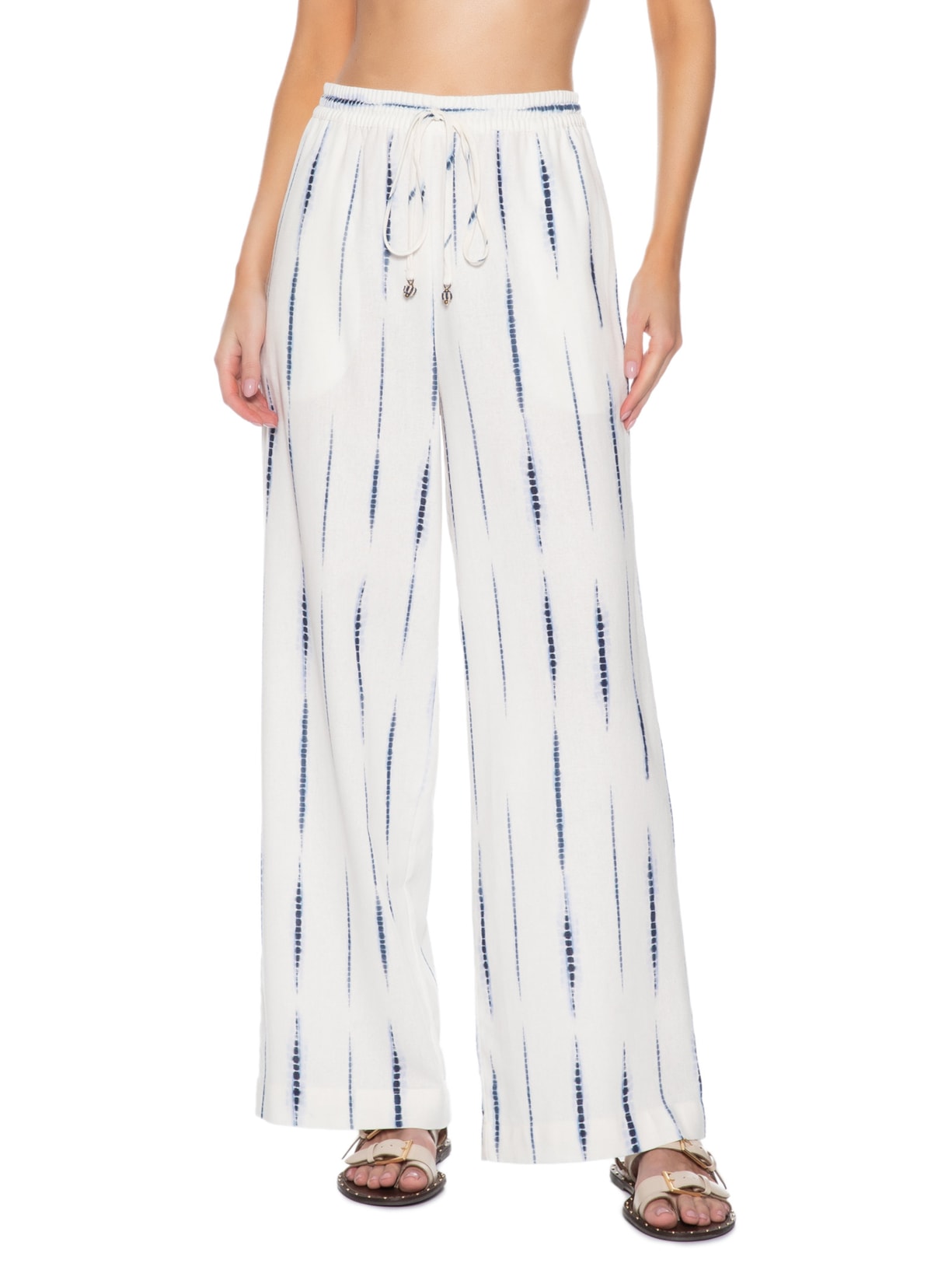 Calça Feminina Estampa Listra Tie Dye Branco Dress To