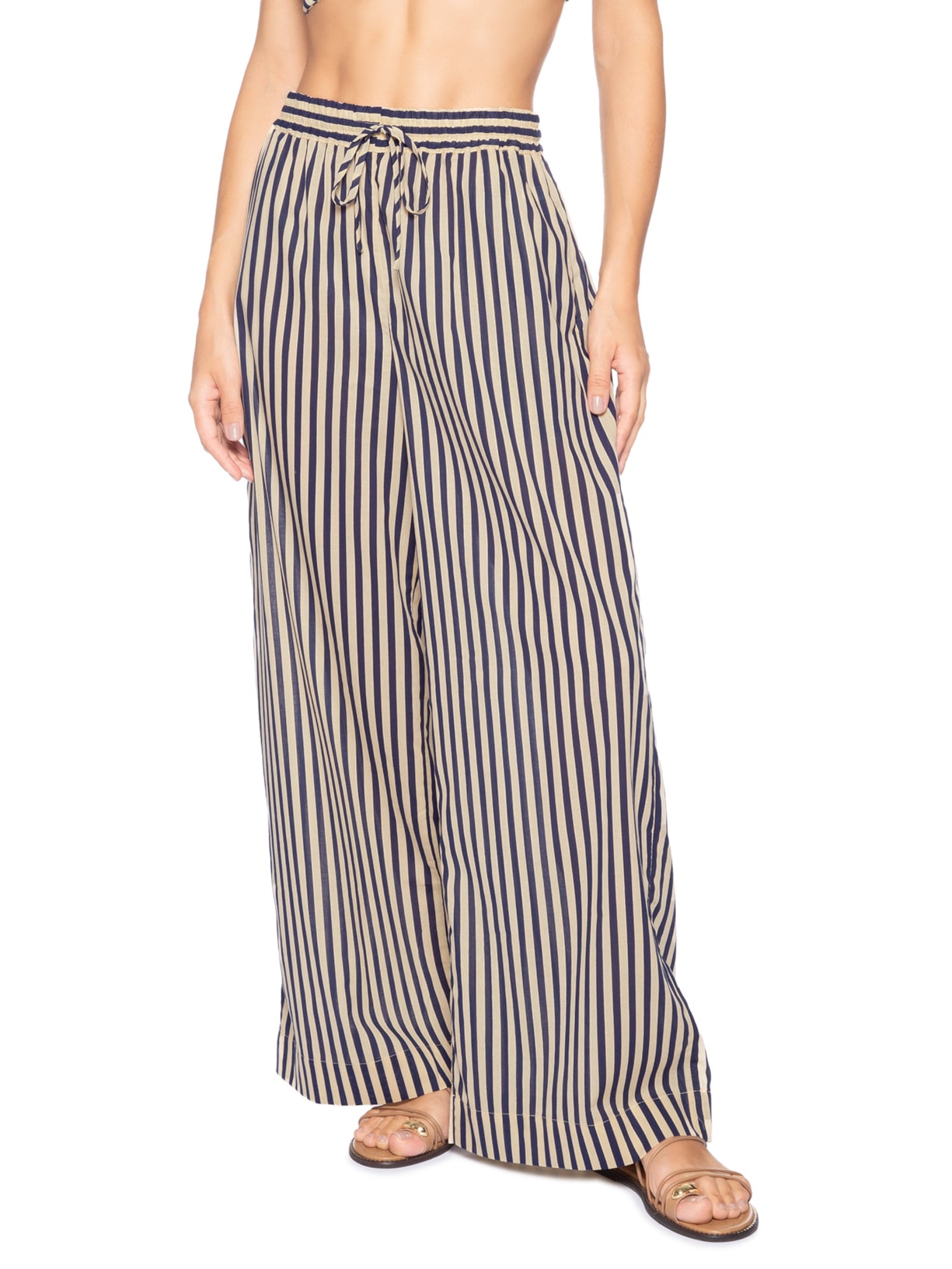 Calça Feminina Estampa Listra  – Preto Dress To