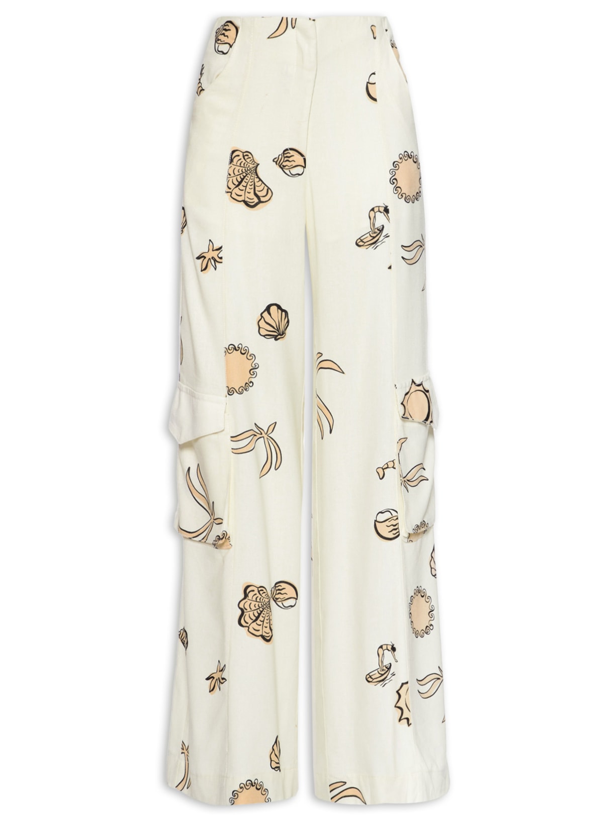 Calça Feminina Estampa Maré Mansa - Off White