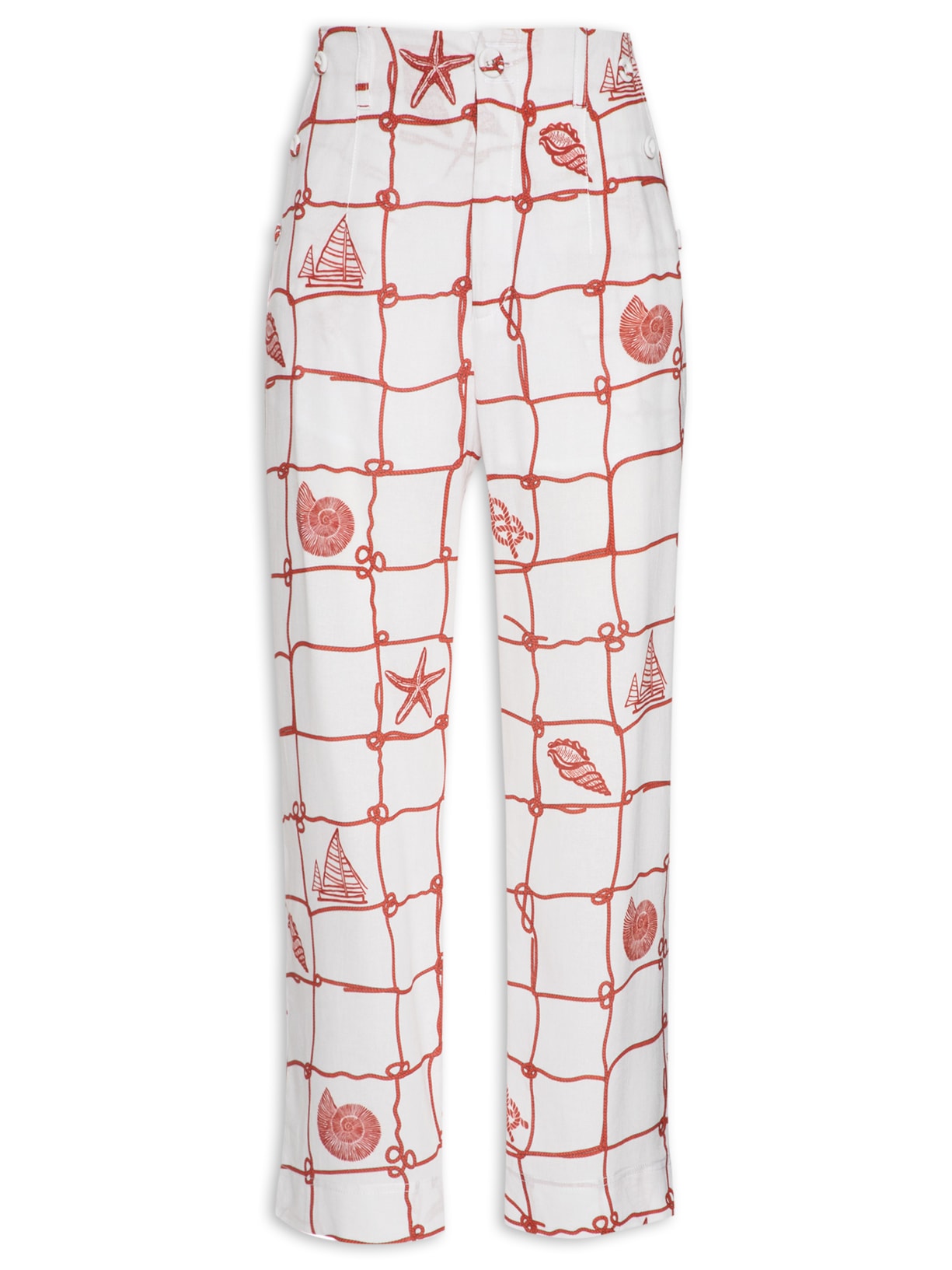 Calça Feminina Estampa Marina - Branco
