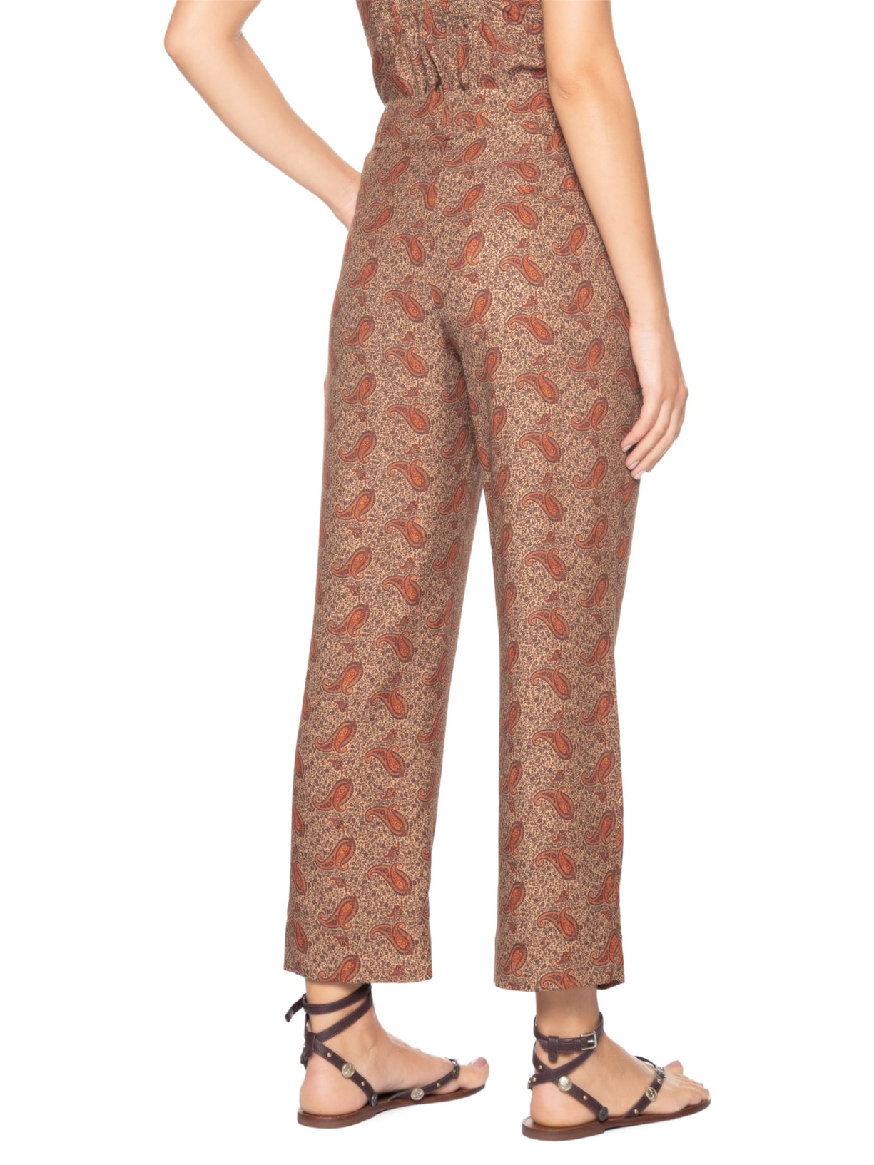 Calça Feminina Estampa Maya Marrom Maria Filó
