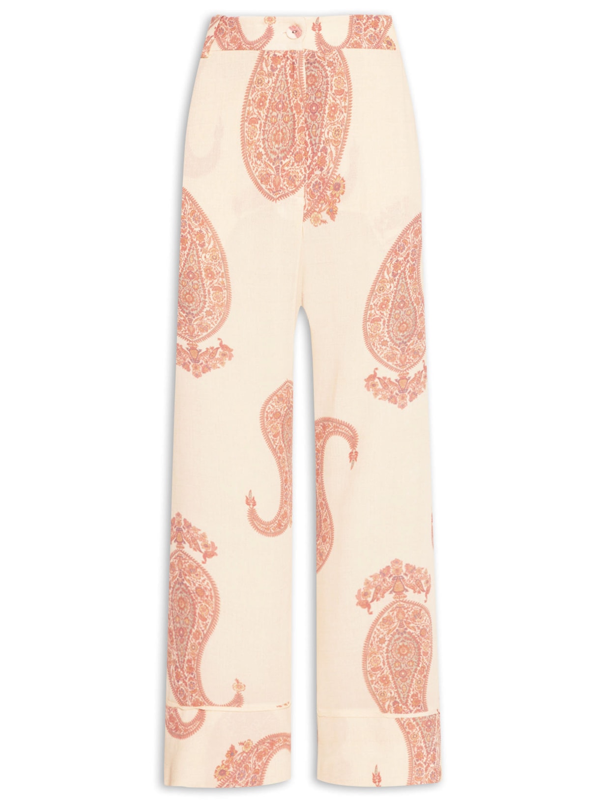 Calça Feminina Estampa Paisley Mini - Bege
