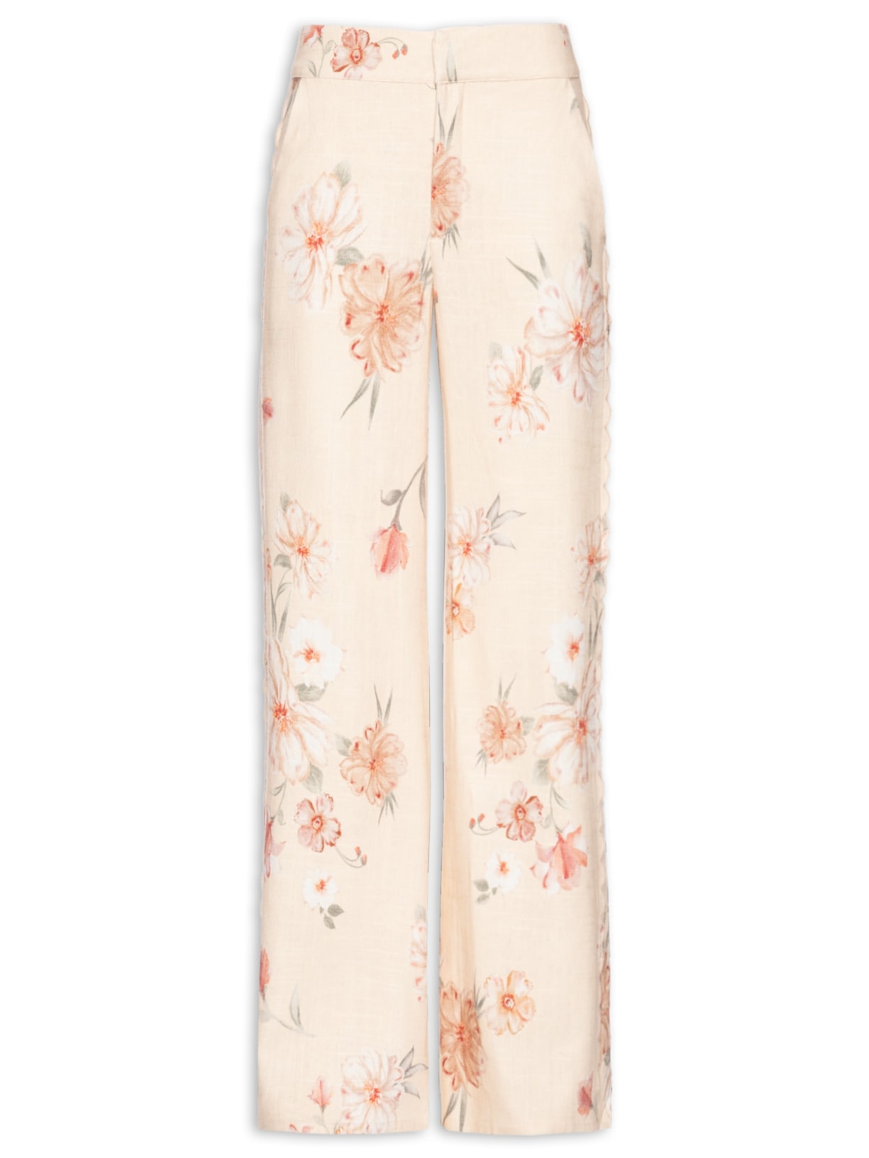 Calça Feminina Estampa Poppy Bege Maria Filó